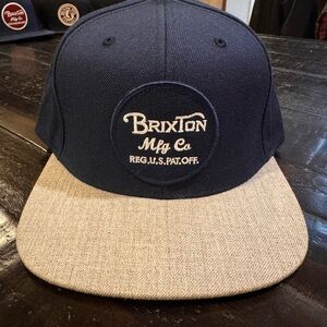 Brixton Navy and Gray Snap back hat